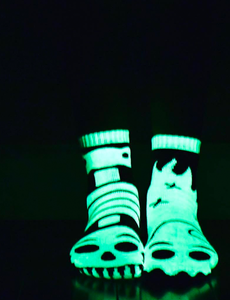 Ghost & Skeleton GLOW IN THE DARK Halloween Socks