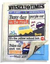 Load image into Gallery viewer, Nursery Times Crinkly Newspaper - Busy Road