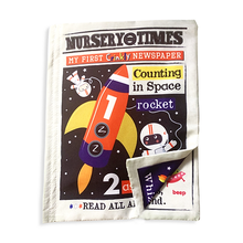 Load image into Gallery viewer, Nursery Times Crinkly Newspaper - Space Count