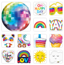 Load image into Gallery viewer, Rainbow Theme Shapes Mylar Balloons