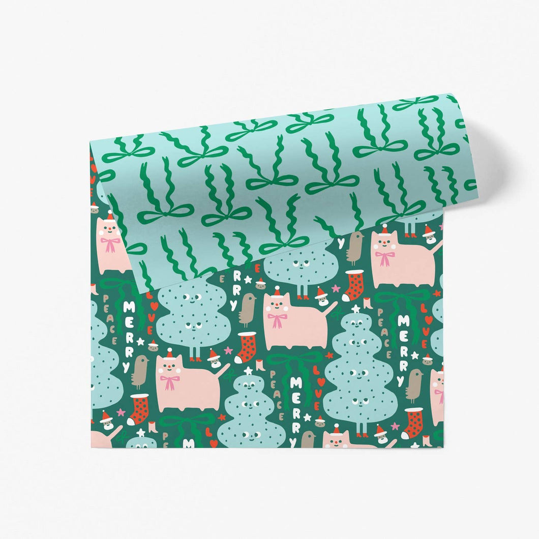 Peace Love Merry Wrap - Suzy Ultman Collection: 3 Sheet Roll