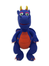Load image into Gallery viewer, Blue Hugo Dragon Hand Puppet