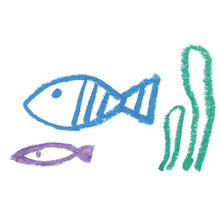 Load image into Gallery viewer, Kitpas Bath Rice Wax Crayons 3 colors - Fish