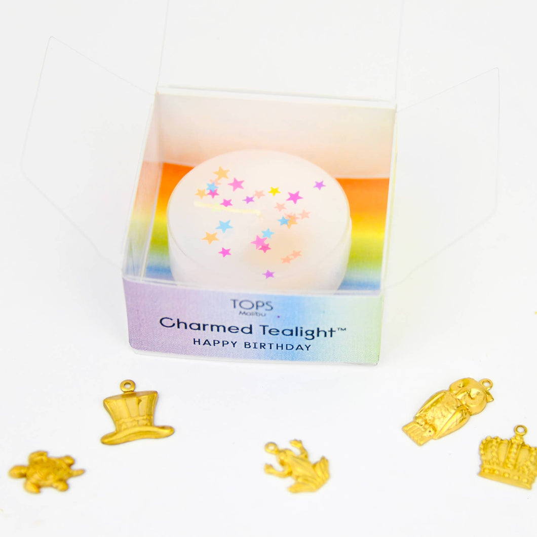 Charmed Tealight Candle: Happy Birthday