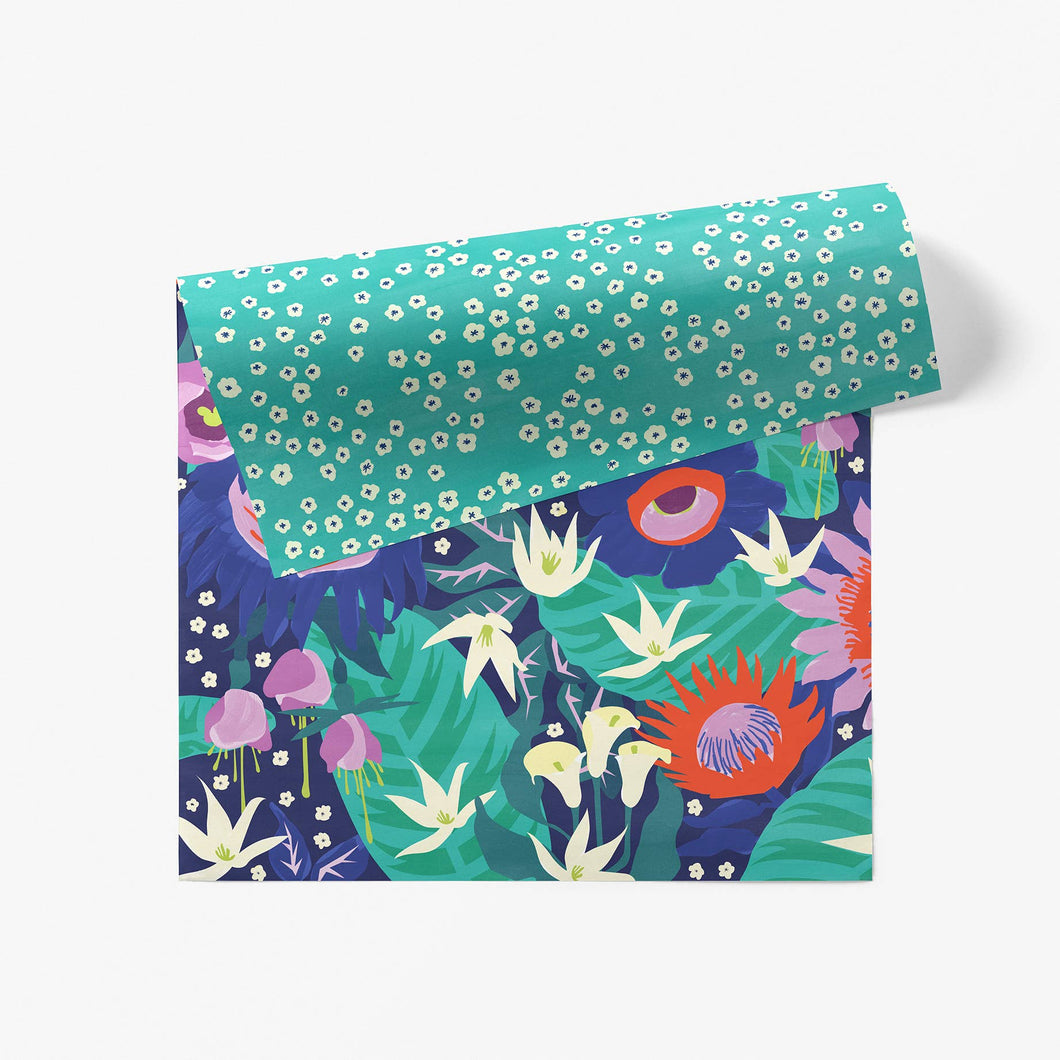 Night Bloom Gift Wrap: 3 Sheet Roll
