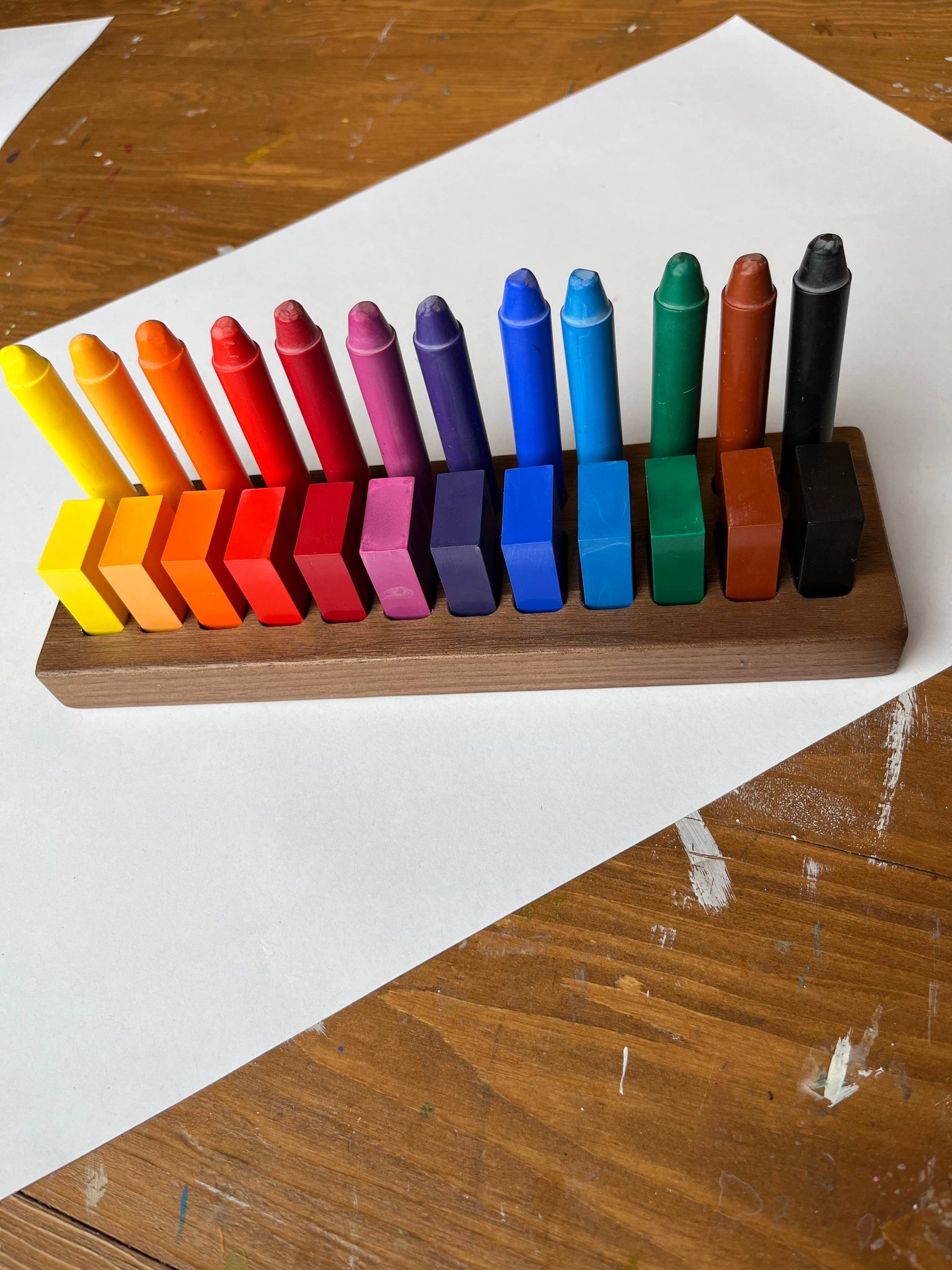 Wooden Crayon Holder 12 Stick /12 Block