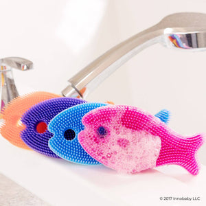 Silicone Fish Bath Scrub for Babies & Kids -Original-24 Pack