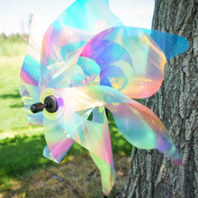Load image into Gallery viewer, 18&quot; Striped Iridescent Pinwheel Spinner