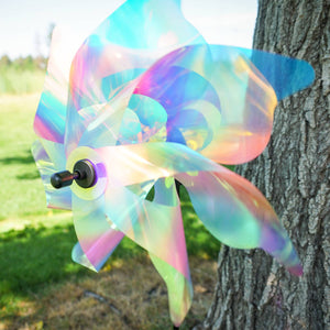 18" Striped Iridescent Pinwheel Spinner