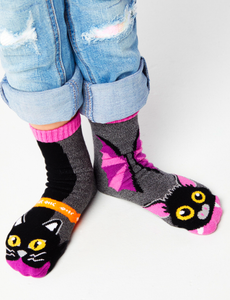 Halloween Bat & Black Cat Kids Socks (Limited Edition): Age 1-3