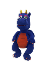 Load image into Gallery viewer, Blue Hugo Dragon Hand Puppet