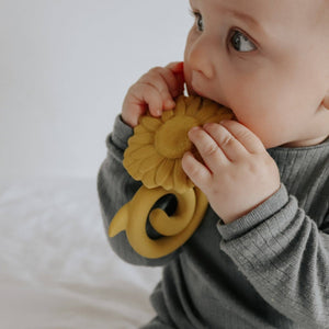 Natural rubber Teether Sunflower - Yellow