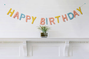 Felt Happy Birthday Garland: Pastel
