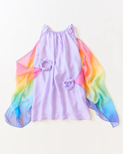 Load image into Gallery viewer, 100% Silk Fairy Dress - Purple/Rainbow