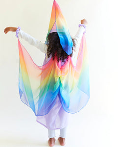 100% Silk Fairy Dress - Purple/Rainbow