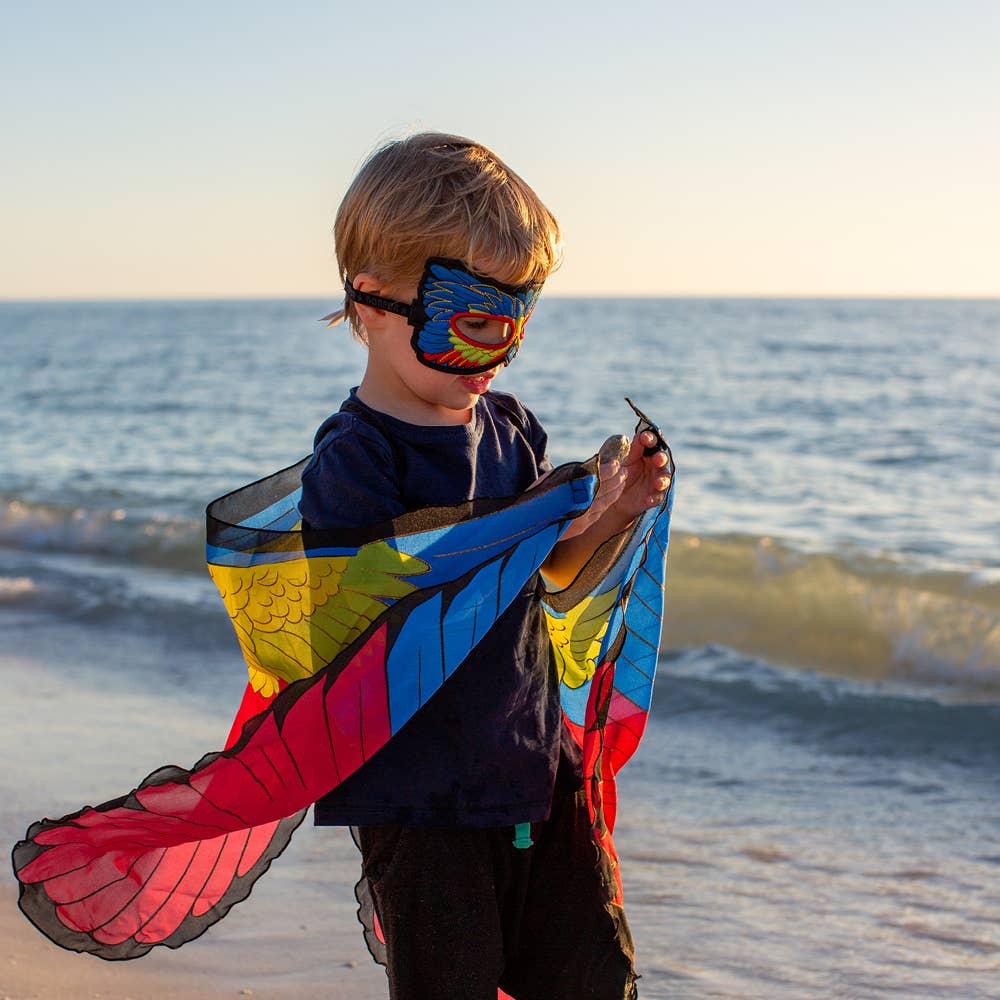 Painted Bunting Bird Wings + Mask (Kids Costume Set)