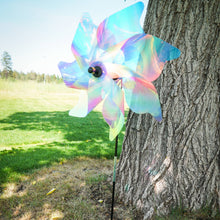 Load image into Gallery viewer, 18&quot; Striped Iridescent Pinwheel Spinner