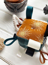 Load image into Gallery viewer, Earth Rainbow Sensory Baby Block Ribbons Rattle