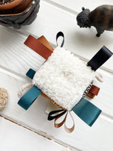 Load image into Gallery viewer, Earth Rainbow Sensory Baby Block Ribbons Rattle