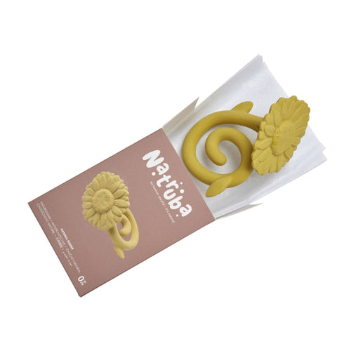 Natural rubber Teether Sunflower - Yellow