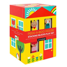 Load image into Gallery viewer, Peek-A-Boo House Stacking Blocks Play Set