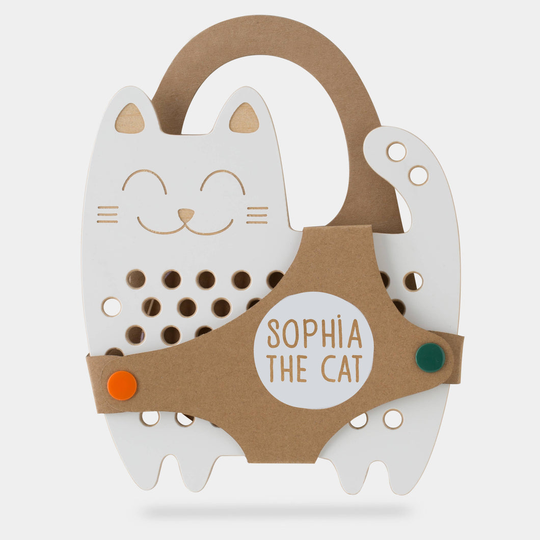 Sophia the Cat, wooden lacing toy