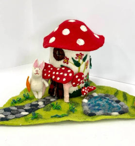 Magic Mushroom Felt Playhouse - For Finger Puppets