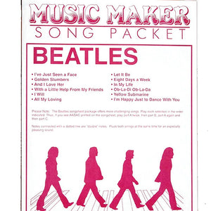 Beatles lap harp sheet music for the Music Maker