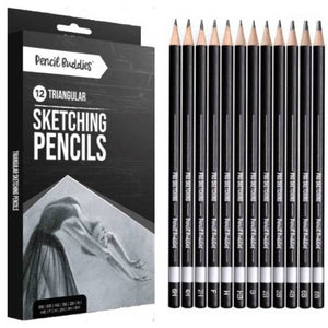 Triangular  Sketching Pencils Set - 6H-8B, 12 Pack