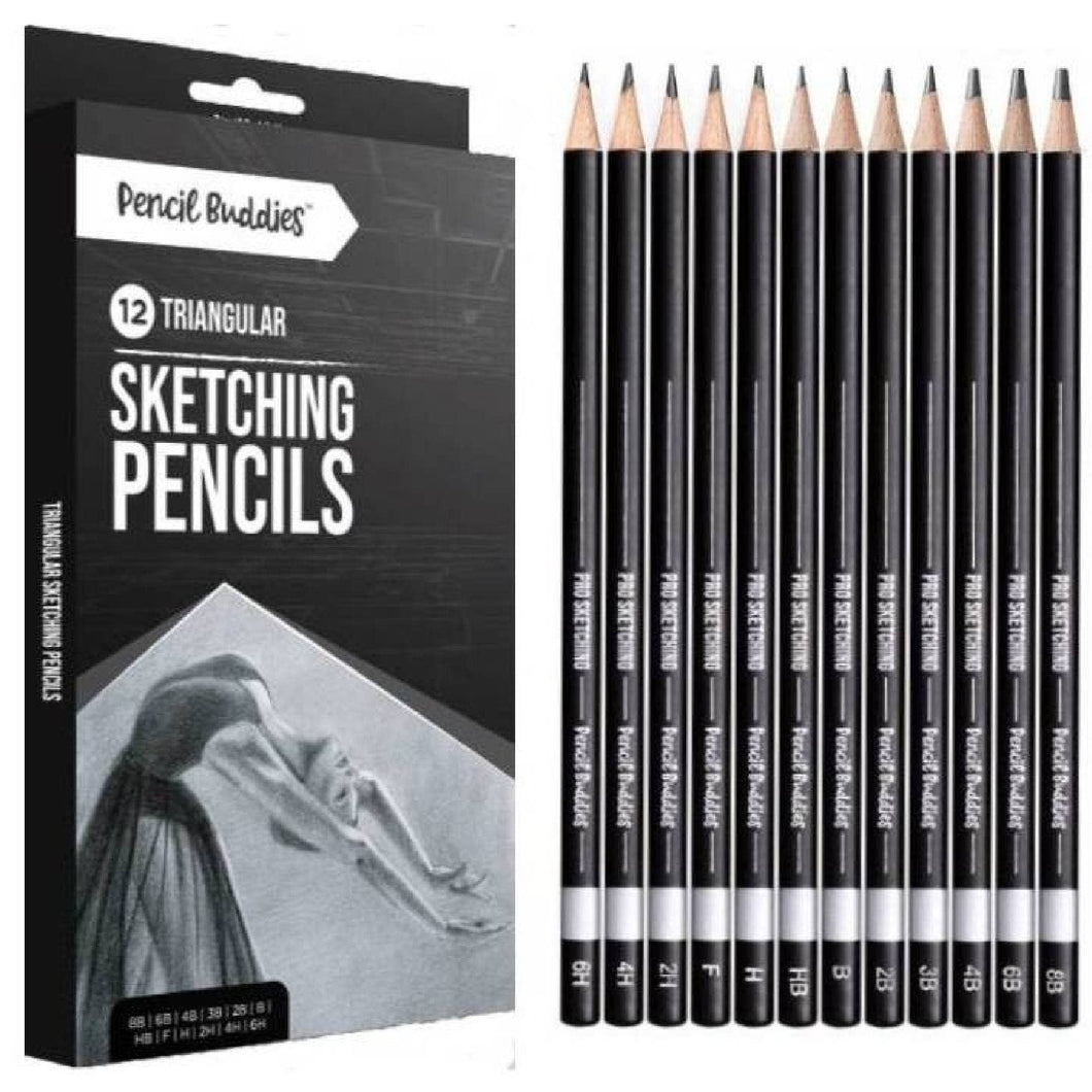 Triangular  Sketching Pencils Set - 6H-8B, 12 Pack