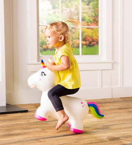 Bouncy Inflatable Jump Along Animal - Unicorn