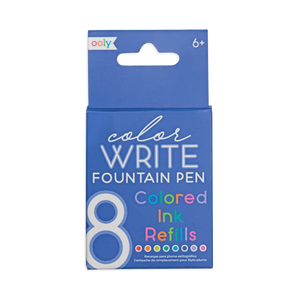 color write fountain pens colored ink refills - set of 8