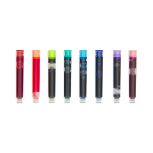color write fountain pens colored ink refills - set of 8