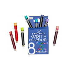 Load image into Gallery viewer, color write fountain pens colored ink refills - set of 8