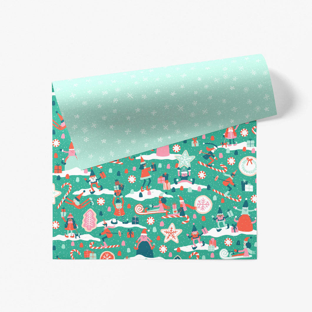 Candy Cane Lane Gift Wrap - 3 sheets