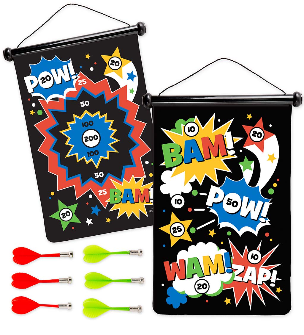 Double-Sided Magnetic Canvas Target Game - Super Hero