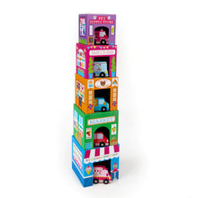 Load image into Gallery viewer, Stackables Nested Cardboard Toys &amp; Cars Set : Rainbow Town