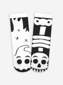 Ghost & Skeleton GLOW IN THE DARK Halloween Socks