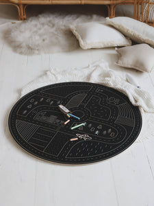 Wood Chalkboard Road Play Mat