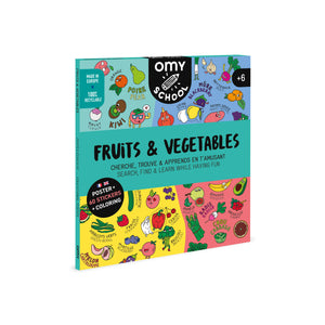 Fruits and Vegetables Sticker + Coloring Poster