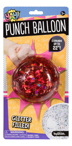 Yay! Glitter Punch Balloon, Assorted Colors