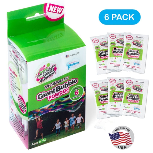 WOWmazing Giant Bubble Powder (6-Pack)-Makes 6 Gallons