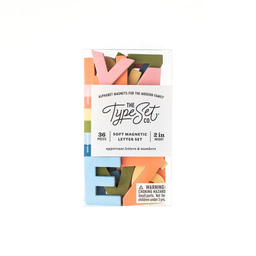 Large 2-inch Rainbow Magnetic Letter Set: Rainbow Mod Large 2-inch 36pc Soft