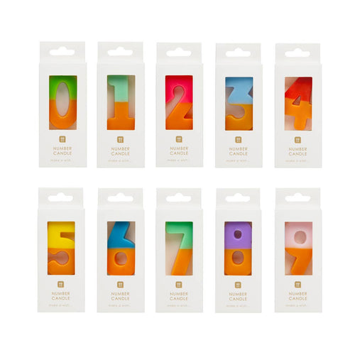 Multicolored Number Candles 0-9
