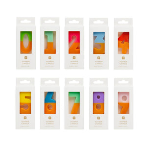Multicolored Number Candles 0-9
