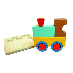 3D Train Wooden Puzzle - Assemble & Stack