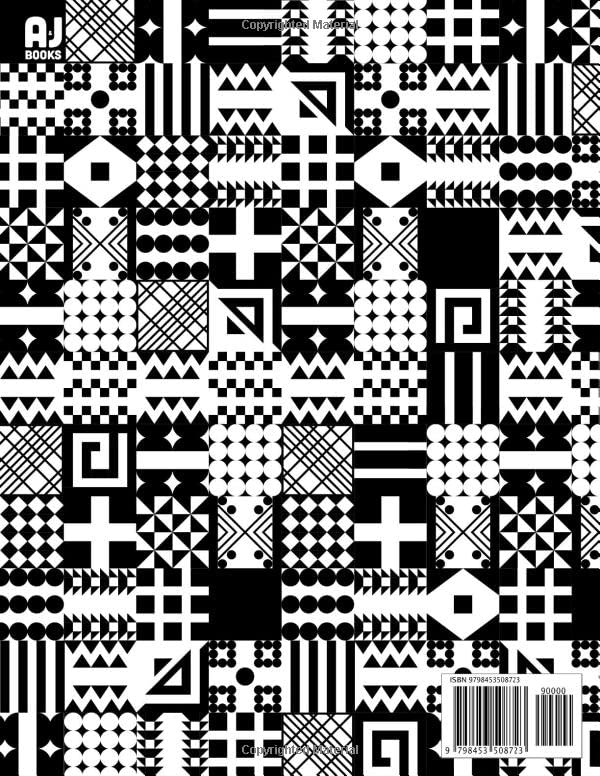 Graph Paper Notebook: Black and White Geometric Pattern