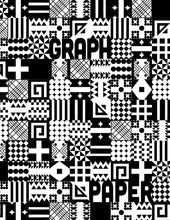 Load image into Gallery viewer, Graph Paper Notebook: Black and White Geometric Pattern