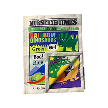 Load image into Gallery viewer, Nursery Times Crinkly Newspaper - Rainbow Dinosaurs