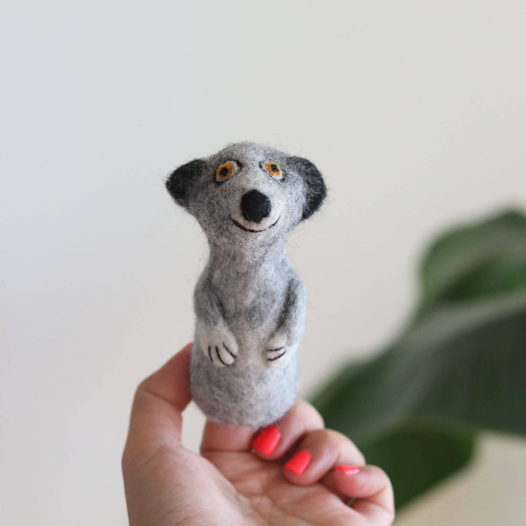 Gray Meerkat Finger Puppet